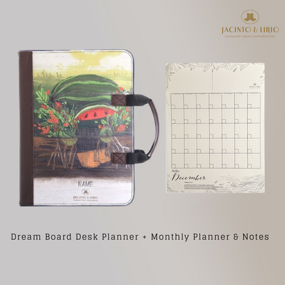 Vision Board Monthly Vegan Leather Desk Planner (Alamat) - Jacinto & Lirio