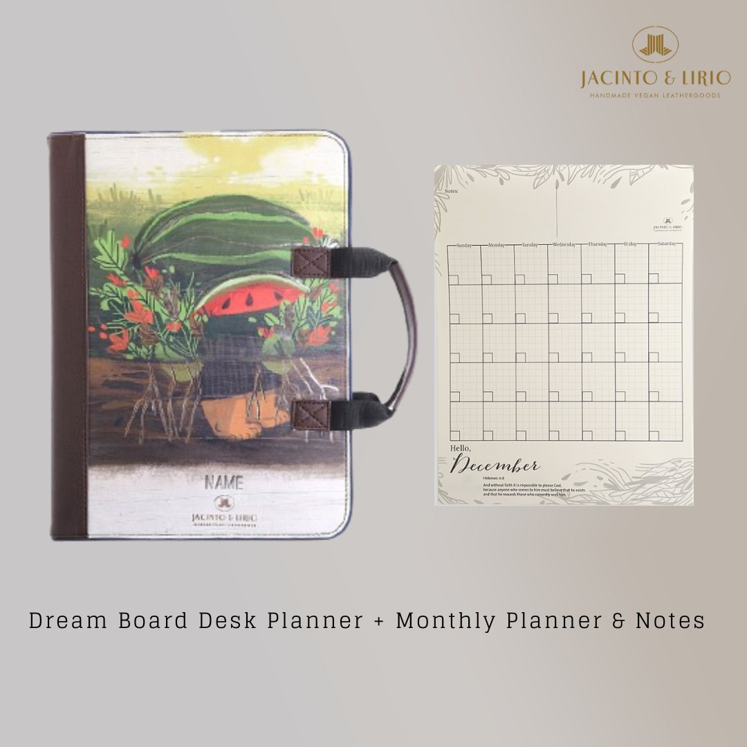 Vision Board Monthly Vegan Leather Desk Planner (Alamat ng Pakwan)