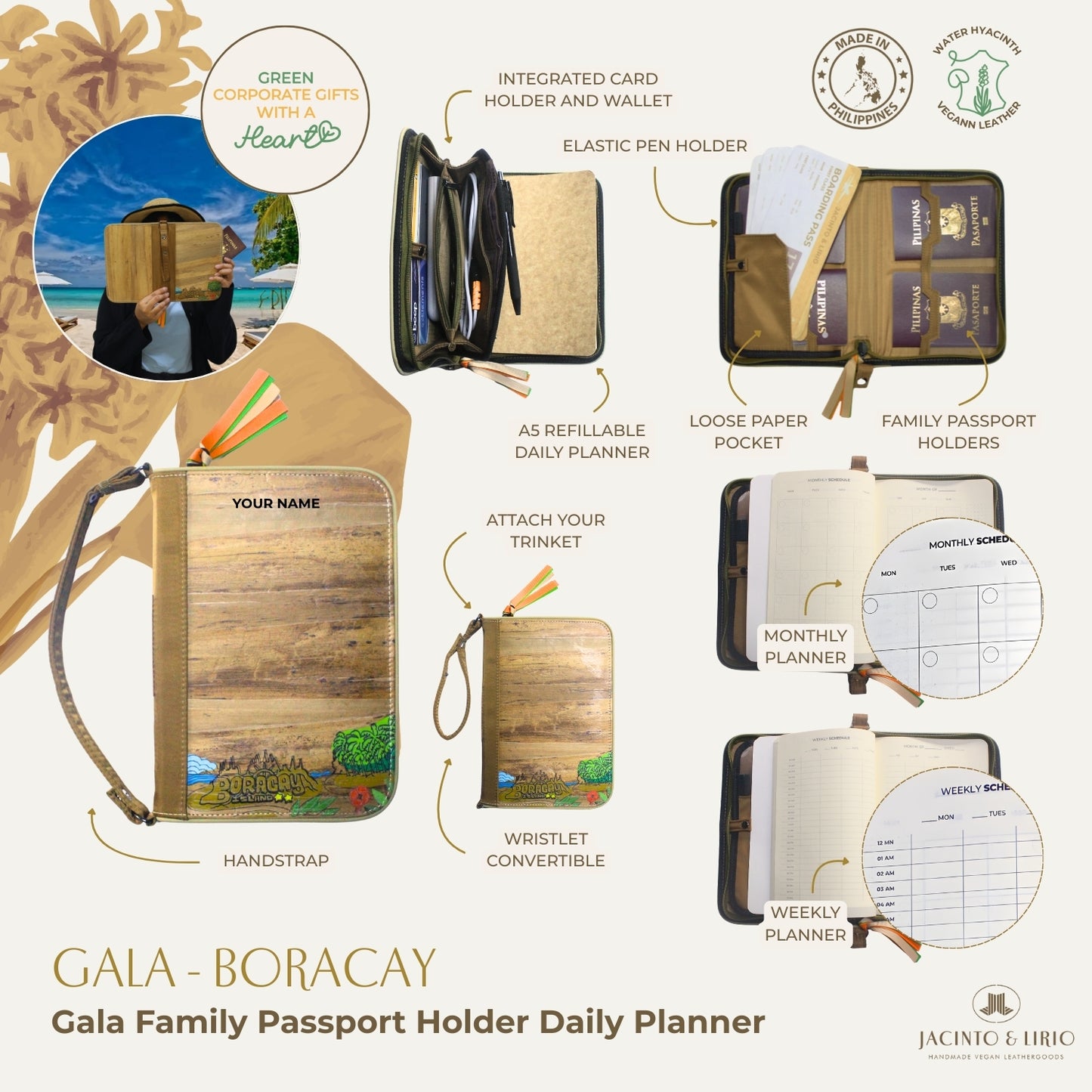 Gala Boracay Family Passport Holder and Daily Planner Wallet – Sustainable Corporate Giveaway for Planner Enthusiasts