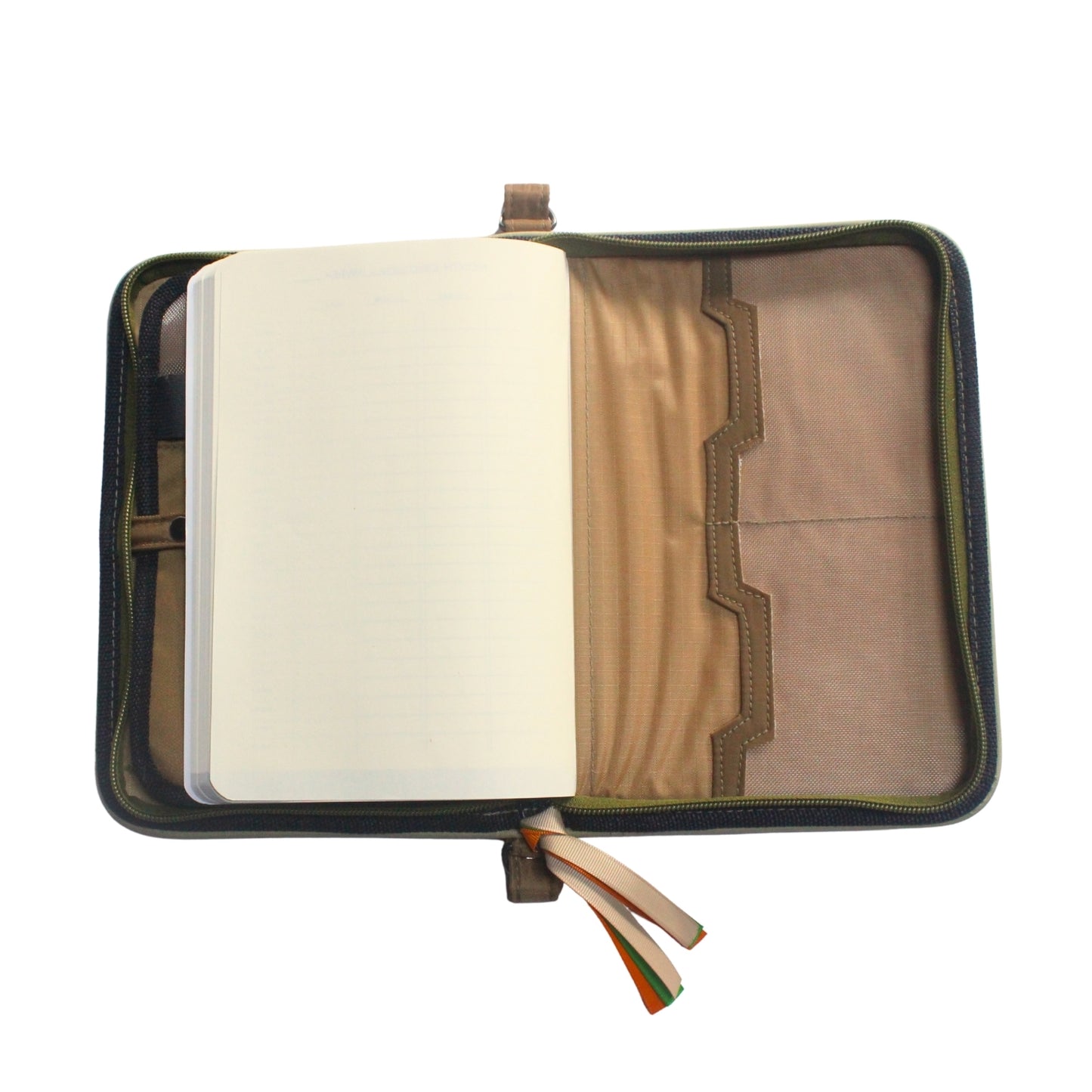 Gala Boracay family passport holder daily planner open with back of planner view.