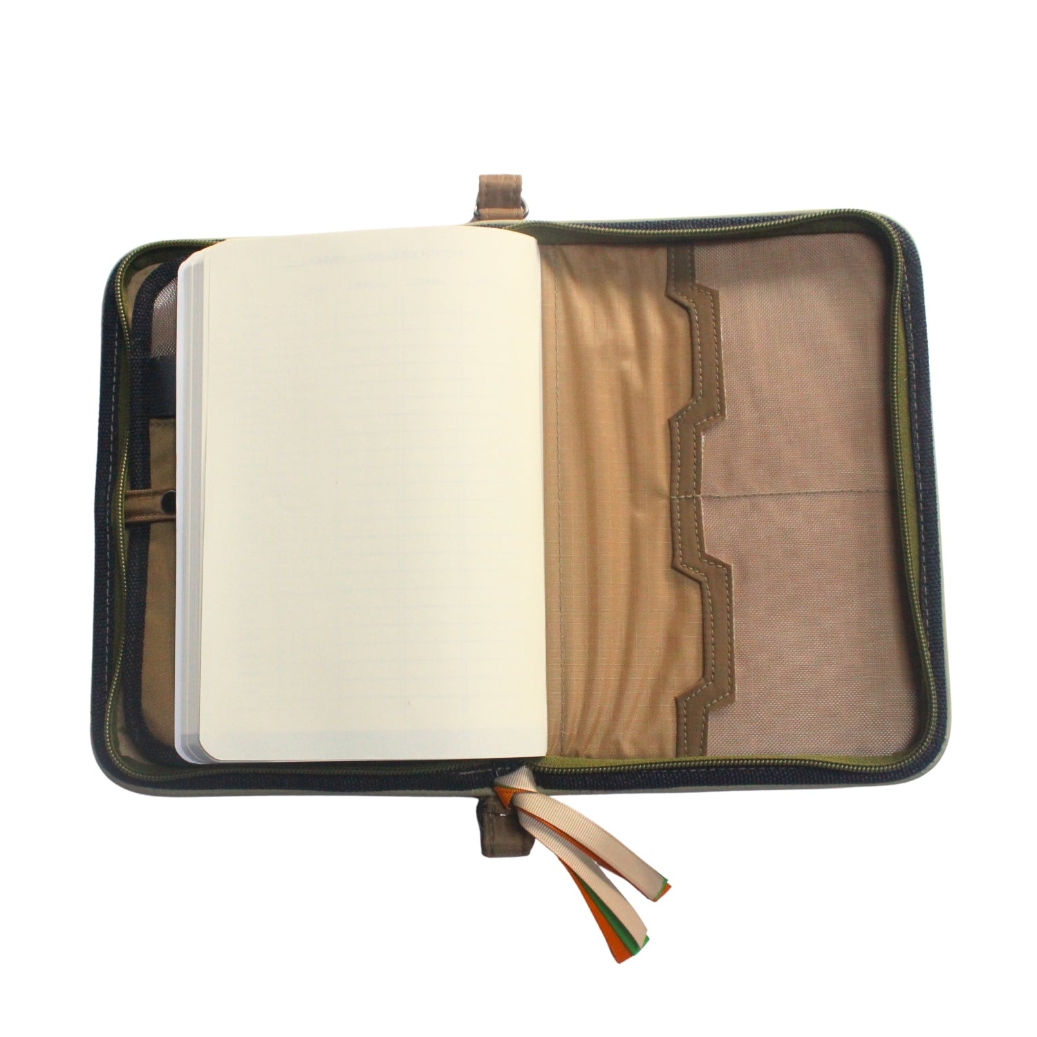 Gala Boracay family passport holder daily planner open with back of planner view.