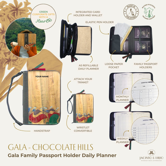 Gala Chocolate Hills Family Passport Holder and Daily Planner Wallet – Sustainable Corporate Giveaway for Planner Enthusiasts