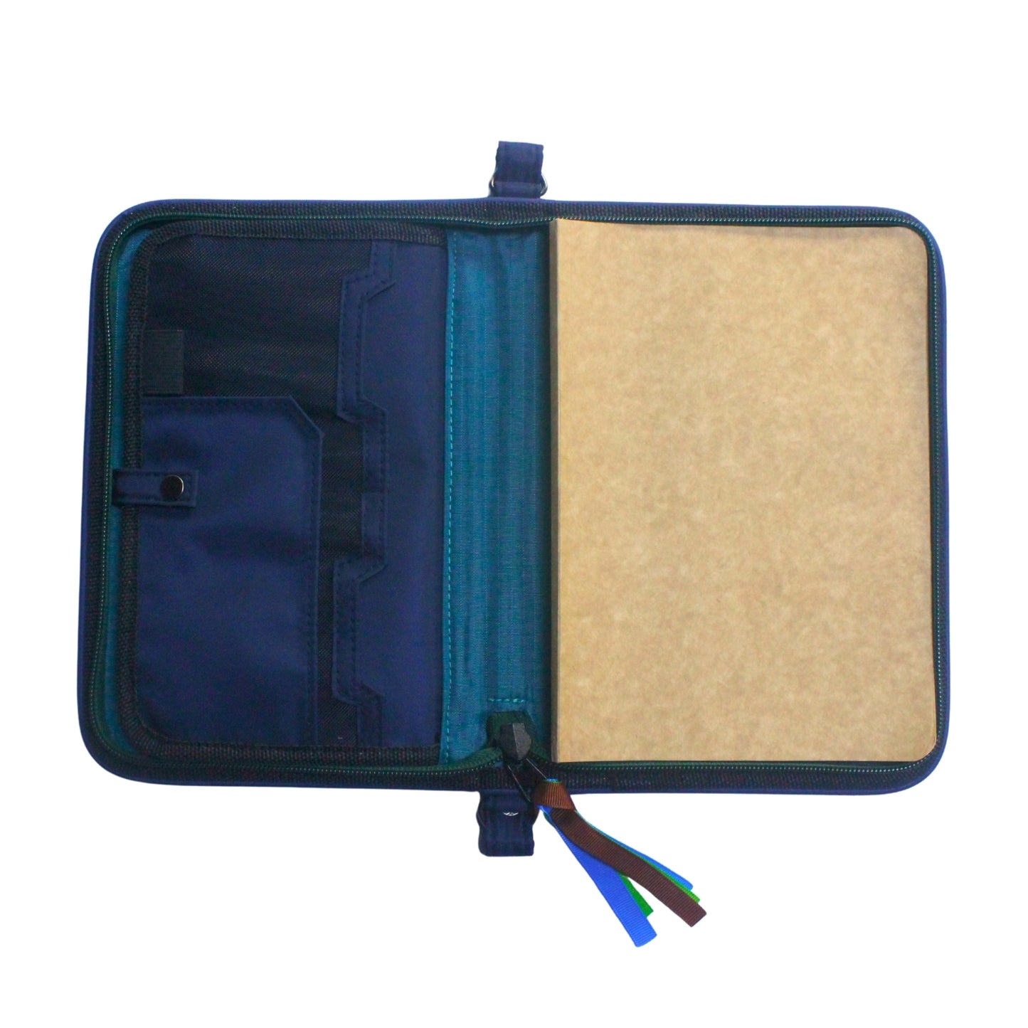 Gala Mayon family passport holder daily planner open with planner view.