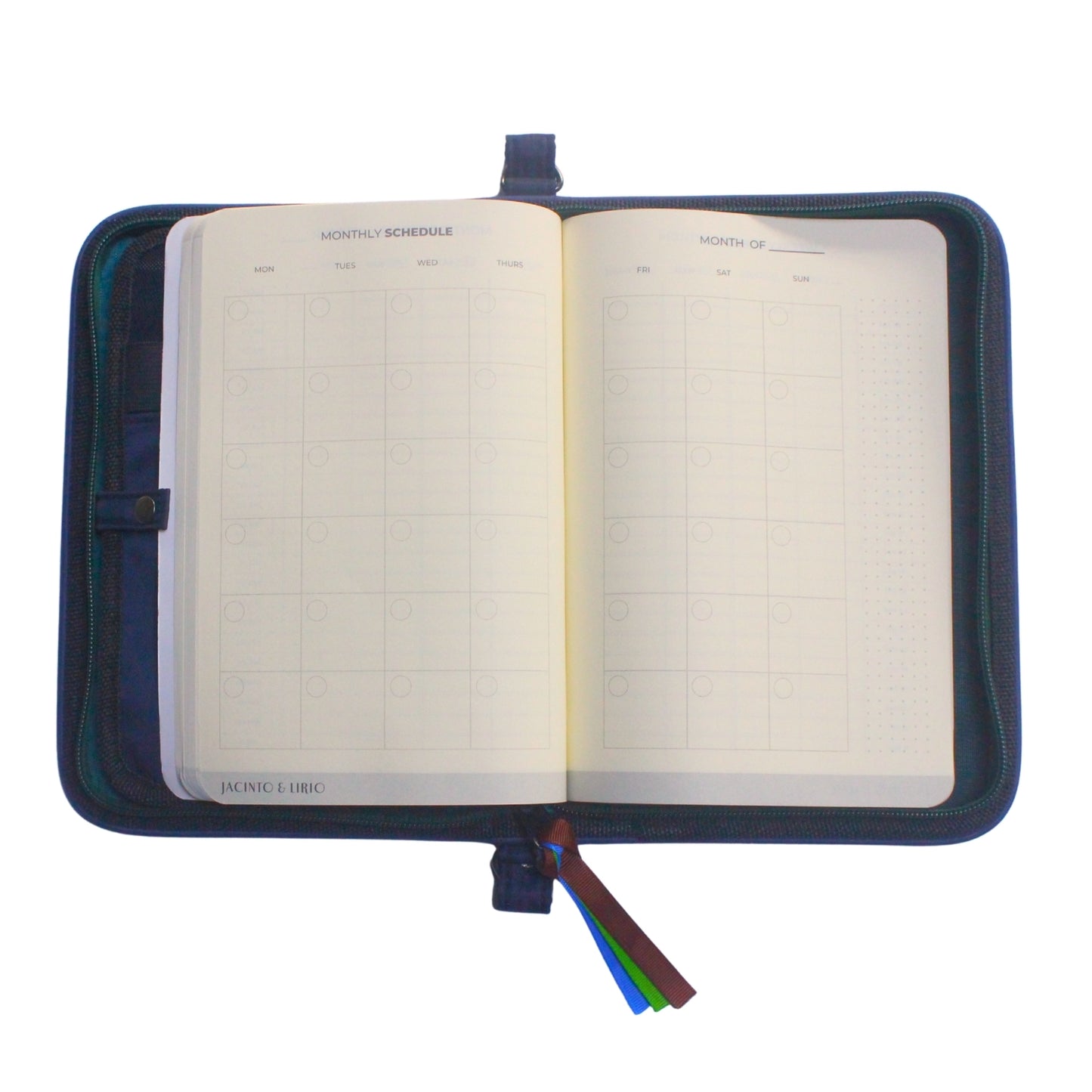 Gala Mayon family passport holder daily planner open monthly schedule planner.