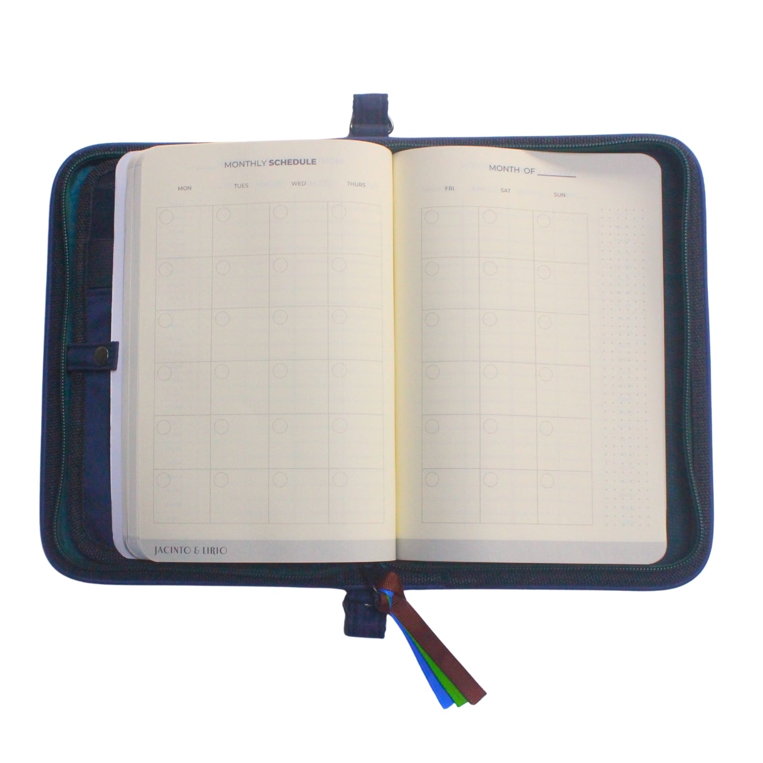 Gala Mayon family passport holder daily planner open monthly schedule planner.