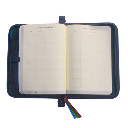 Gala Mayon family passport holder daily planner open monthly schedule planner.