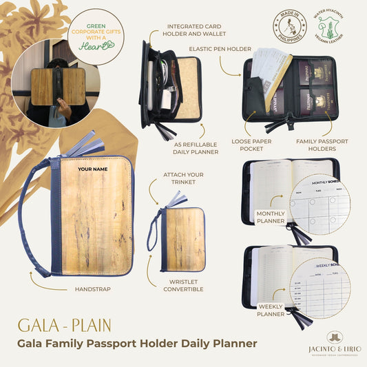 Gala Plain Family Passport Holder and Daily Planner Wallet – Sustainable Corporate Giveaway for Planner Enthusiasts