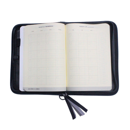 Gala Plain family passport holder daily planner open monthly schedule planner.