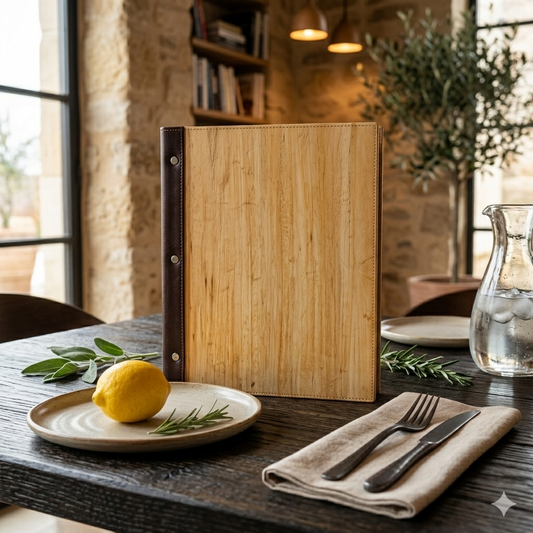 Vegan Leather Menu Holder, Menu Holder, Ecoingenuity Inc., Jacinto & Lirio. - Jacinto & Lirio