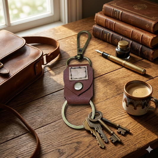 Vegan Leather Belt Keychain, Keychain, Ecoingenuity Inc., Jacinto & Lirio. - Jacinto & Lirio