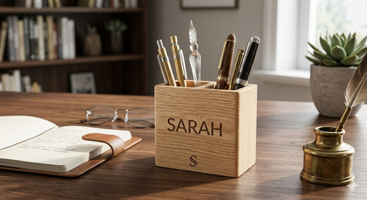 Vegan Leather Desk Accessories Pen Holder, Pen Holder, Ecoingenuity Inc., Jacinto & Lirio. - Jacinto & Lirio