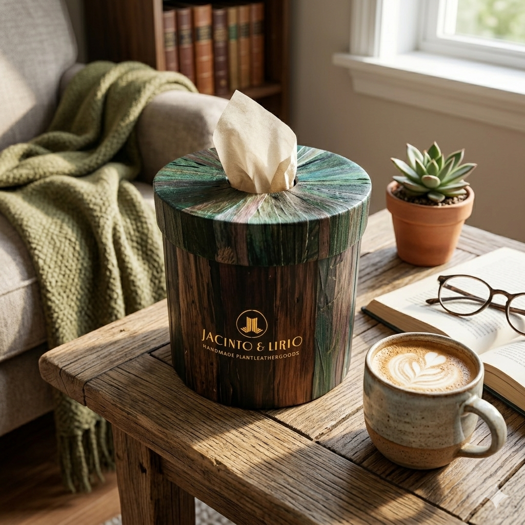 Vegan Leather Tissue Holder, Tissue Holder, Ecoingenuity Inc., Jacinto & Lirio. - Jacinto & Lirio