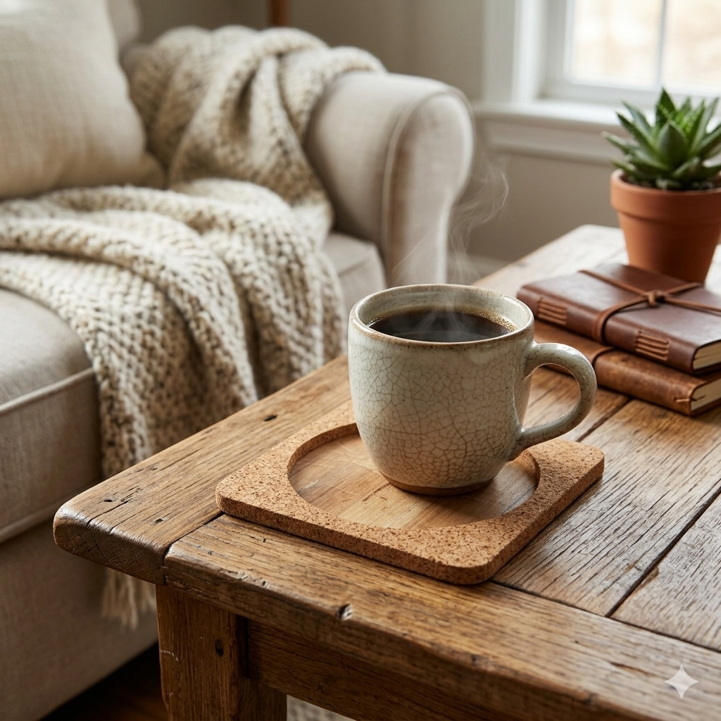 Vegan Leather Coaster, Coaster, Ecoingenuity Inc., Jacinto & Lirio. - Jacinto & Lirio
