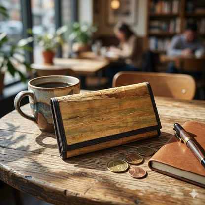Vegan Leather Japanese Wallet, Japanese Wallet, Ecoingenuity Inc., Jacinto & Lirio. - Jacinto & Lirio