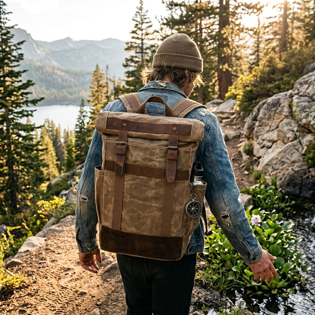 Santiago Water Proof Premium Backpack with Water Hyacinth Accent, Santiago Water Proof Bag, Jacinto & Lirio, Jacinto & Lirio. - Jacinto & Lirio