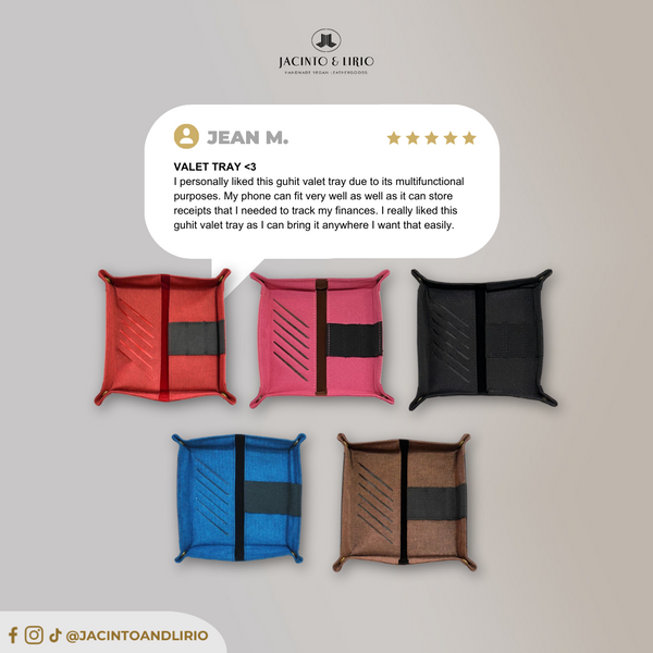 Guhit Vegan Leather Valet Tray Organizer Wallet, Pencil Case, Glasses Case