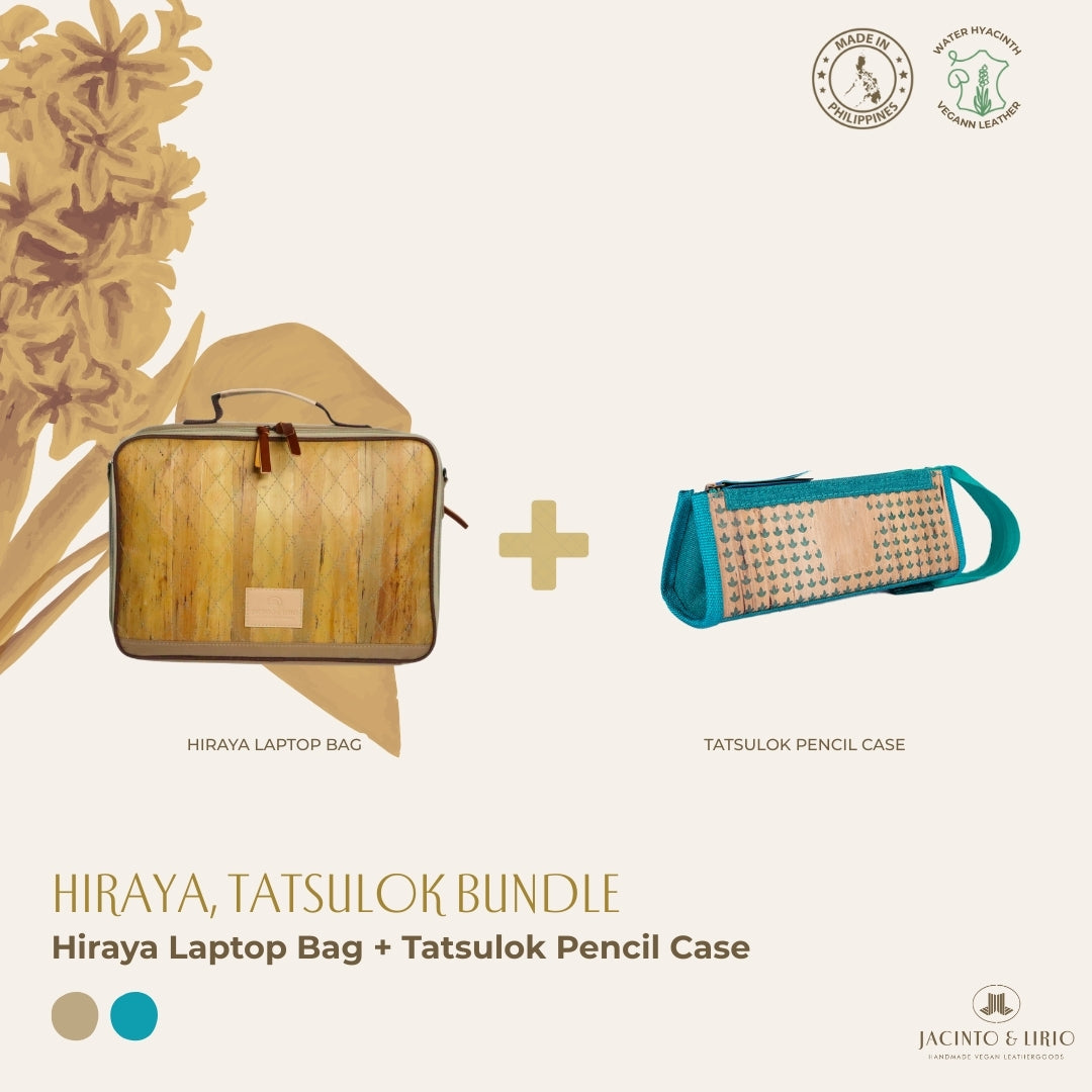 Hiraya (Mocha) with Tatsulok (Turquoise) bundle.