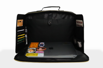 Hiraya Multifunctional and Eco-Friendly 13”/ 15” Workstation Laptop Bag with Privacy Panel, Built-In Laptop Stand, Zippered Closure & Travel Strap