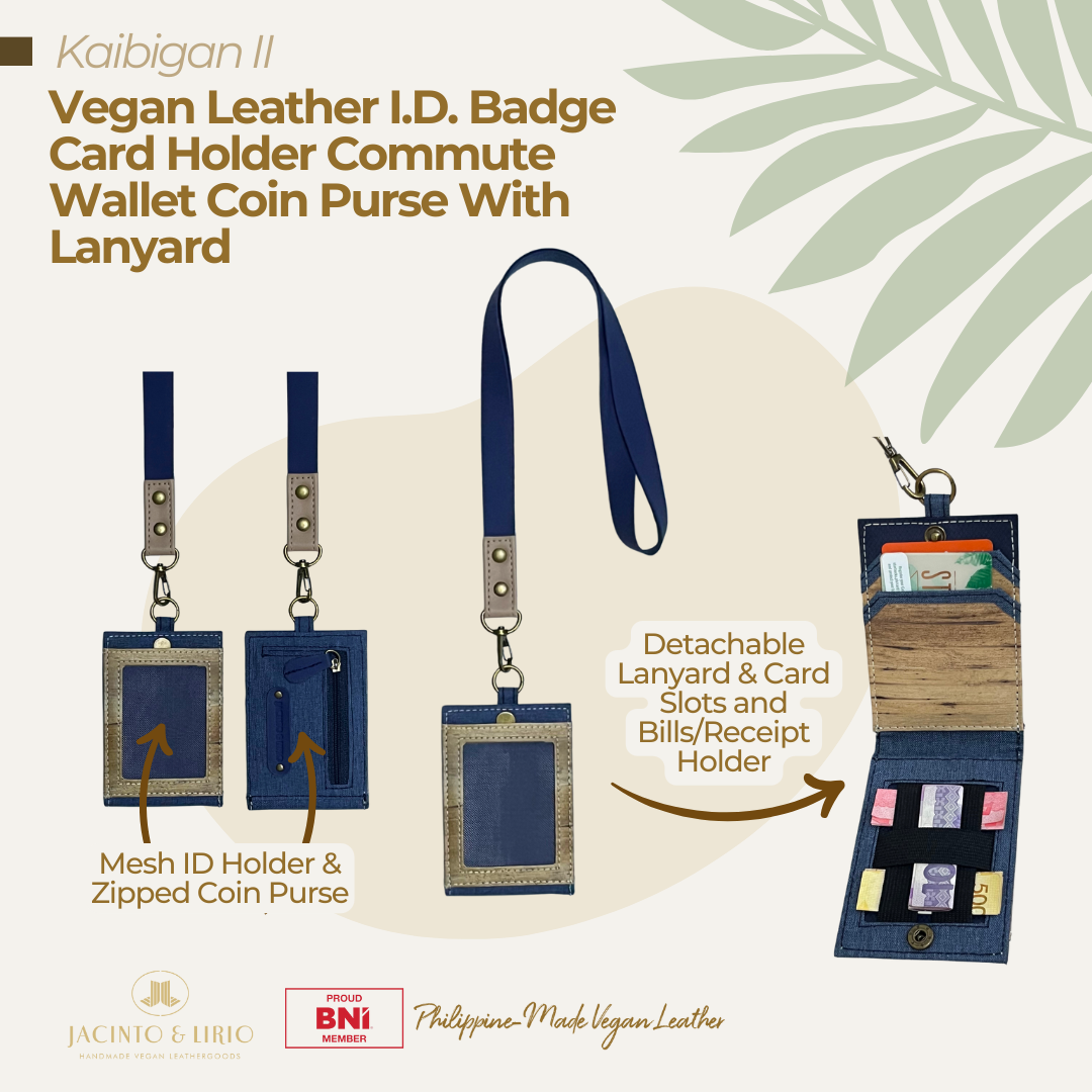 6pcs Colors Kaibigan Vegan Leather ID II Badge Card Holder Commute Wallet Coin Purse with Lanyard Bundle - Jacinto & Lirio