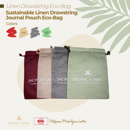 Jacinto & Lirio Sustainable Linen Drawstring Journal Pouch Eco-Bag - Jacinto & Lirio