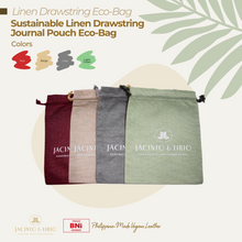 Load image into Gallery viewer, Jacinto &amp; Lirio Sustainable Linen Drawstring Journal Pouch Eco-Bag - Jacinto &amp; Lirio