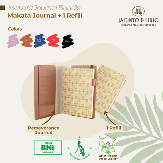 Makata A5 Executive Journal Refillable with Card Holders  + 1pc Makata Refill Blank Notebook Journal Inserts bundle