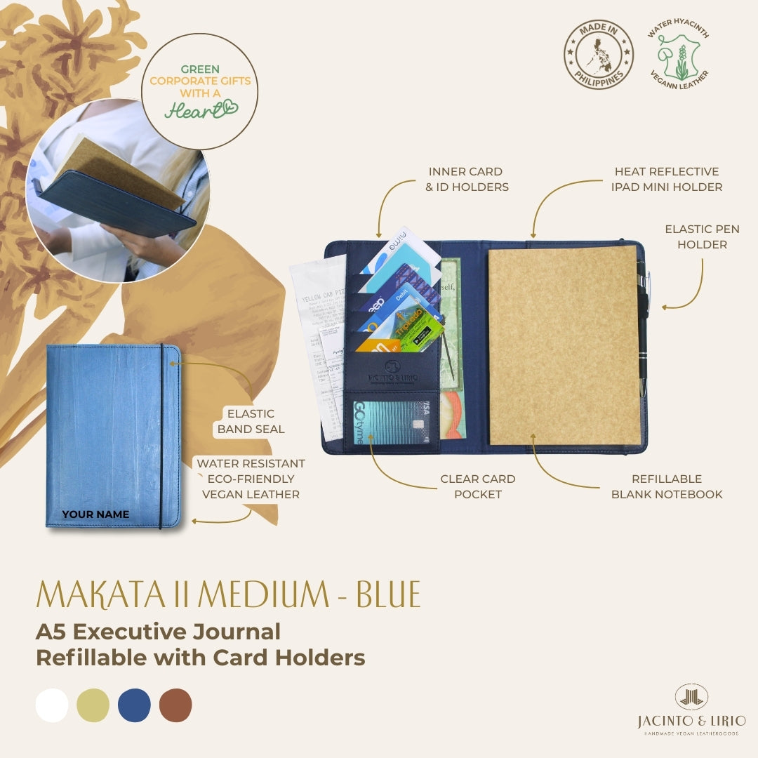 Makata II Medium A5 Executive Refillable Journal with Card Holders