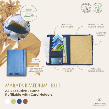 Makata II Medium A5 Executive Refillable Journal with Card Holders