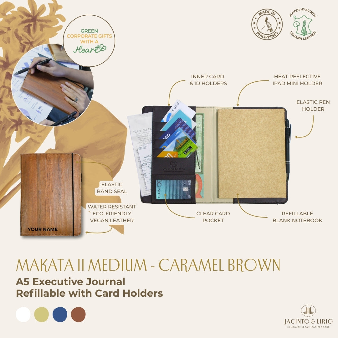 Makata II Medium A5 Executive Refillable Journal with Card Holders