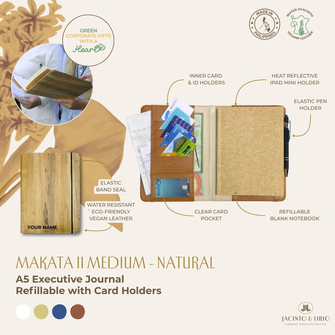 Makata II Medium A5 Executive Refillable Journal with Card Holders