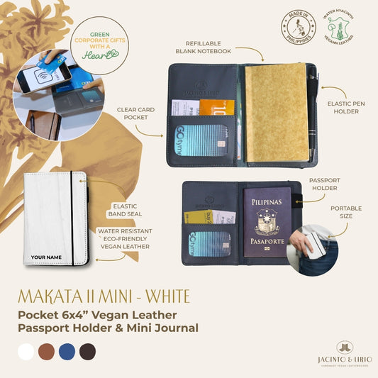 Makata II Mini Pocket 6x4” Vegan Leather Passport Holder & Mini Journal