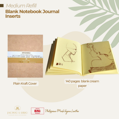 Medium Blank Notebook Journal Inserts