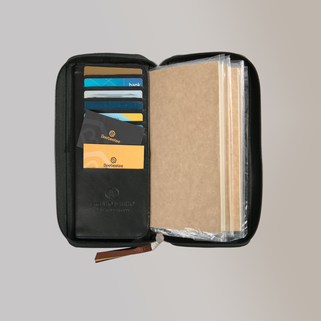 Refillable Vegan Leather Fiesta Traveler's Notebook Planner with Zipper - Standard Size