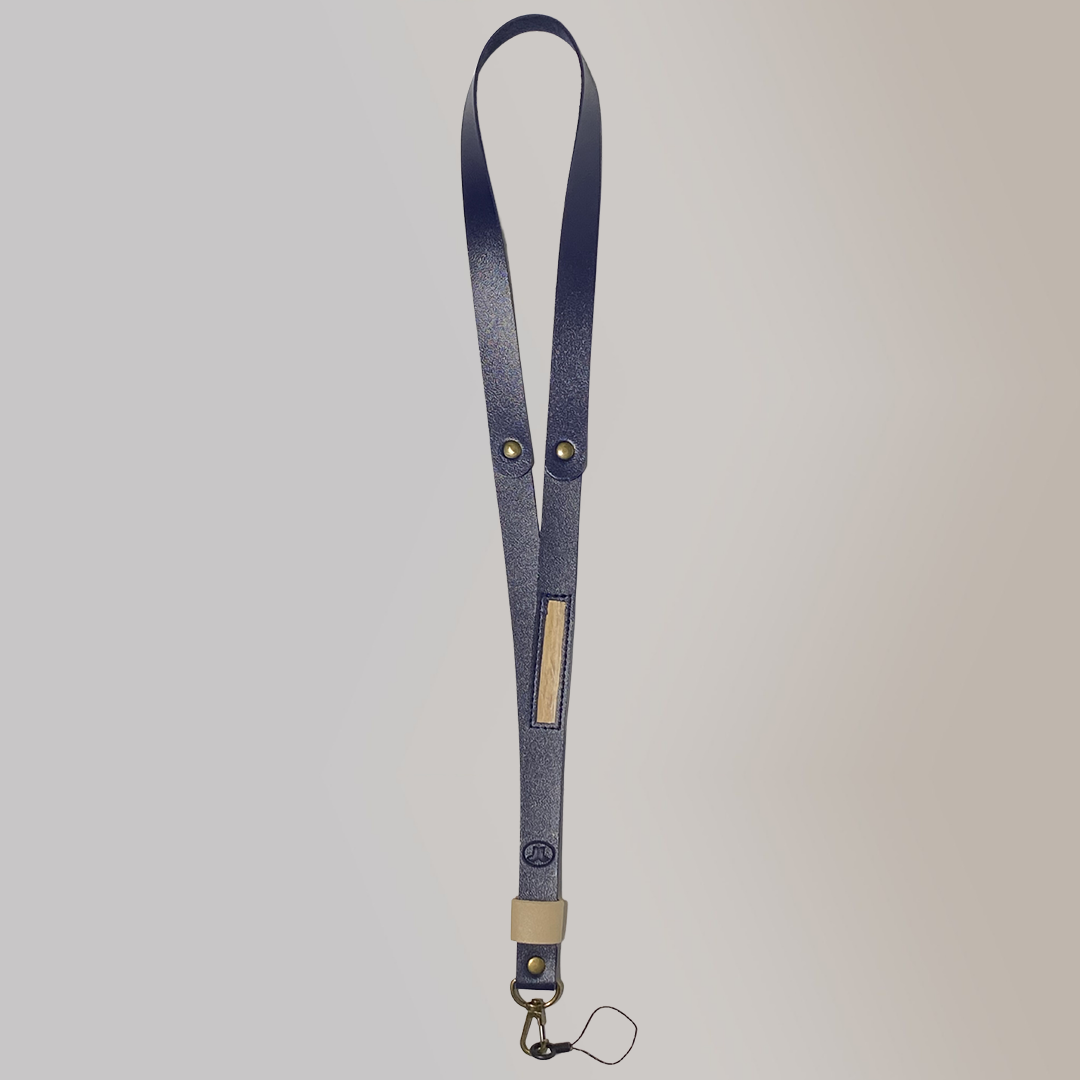 ID Badge Leather Lanyard with Vegan Leather Accents and Anti-Lost Phone Strap