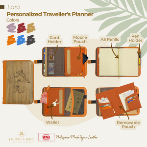 Laró A5 Personalized Traveler’s Journal Wallet - Jacinto & Lirio