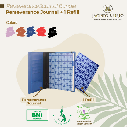 Perseverance A5 Executive Journal Refillable with Card Holders  + 1pc Perseverance Refill Blank Notebook Journal Inserts bundle