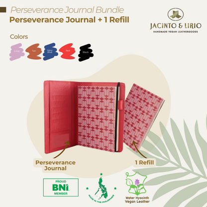 Perseverance A5 Executive Journal Refillable with Card Holders  + 1pc Perseverance Refill Blank Notebook Journal Inserts bundle