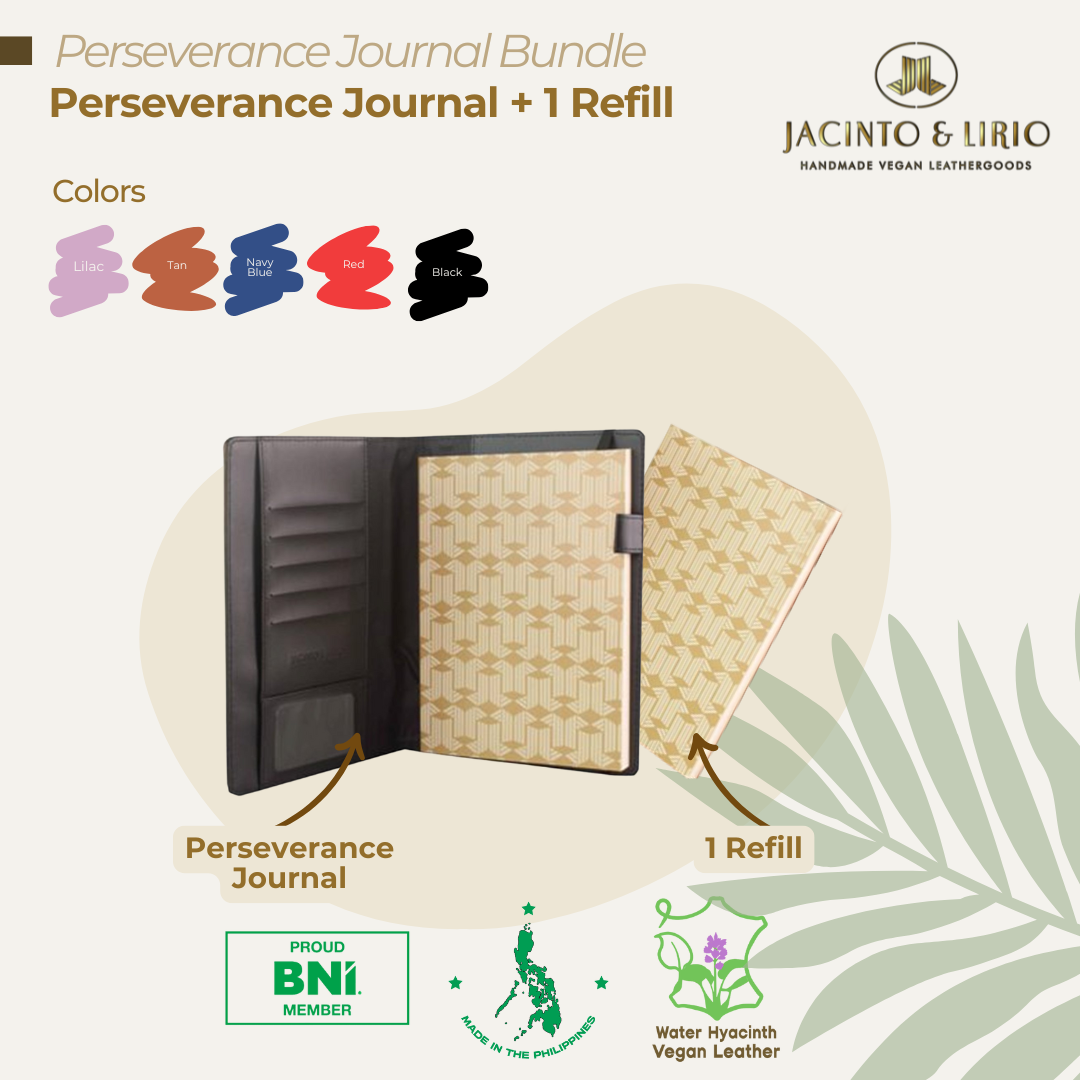 Perseverance A5 Executive Journal Refillable with Card Holders  + 1pc Perseverance Refill Blank Notebook Journal Inserts bundle