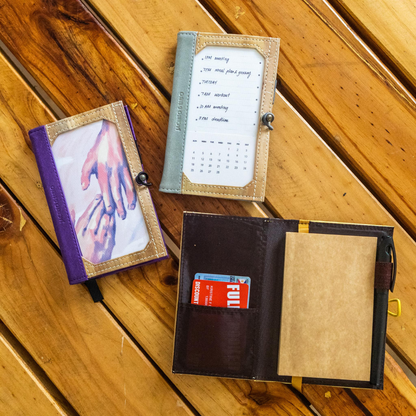 Personalizable Passport Holder or Refillable Vegan Leather Journal