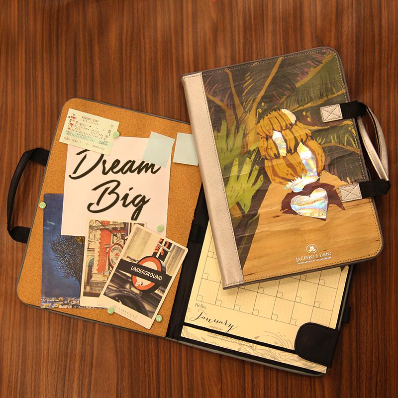 Alamat Vision Board Monthly Vegan Leather Desk Planner (Saging) - Jacinto & Lirio