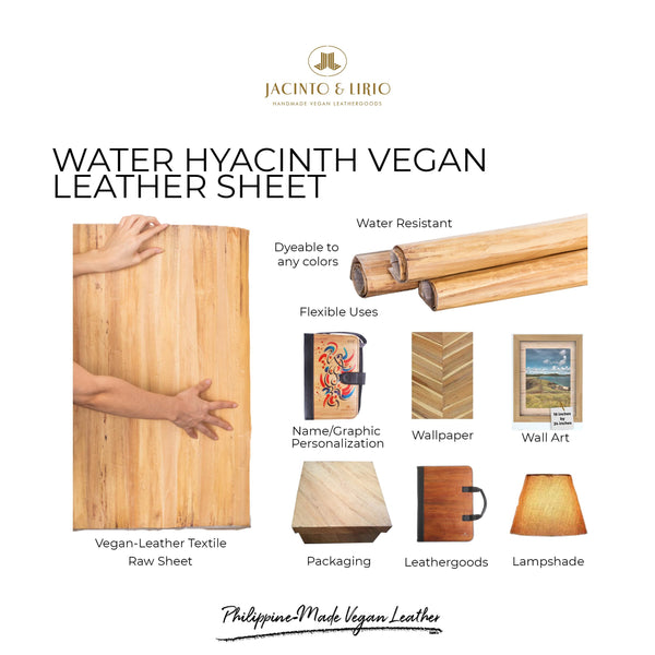 Water Hyacinth Vegan Leather Sheet - Jacinto & Lirio