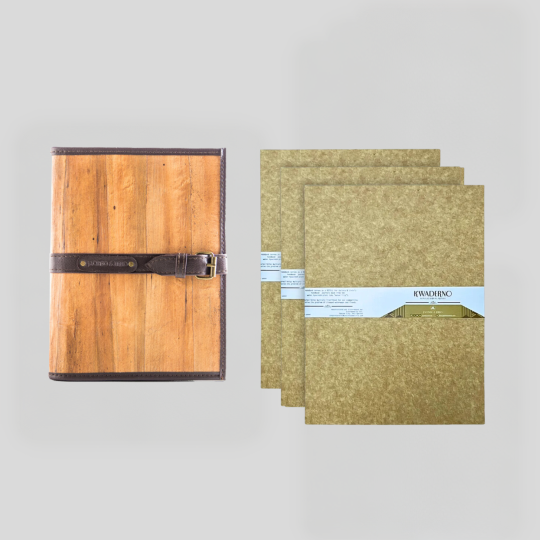 Pacem II Medium Blank Refillable Vegan Leather Journal with Gift Box Packaging + 3 Medium Refills Blank Notebook Journal Inserts