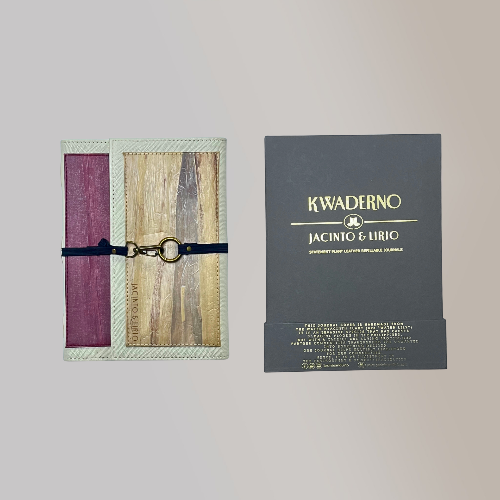 Artisan II Medium Dual Cover Refillable Vegan Leather Journal with Gift Box Packaging Bundle - Jacinto & Lirio