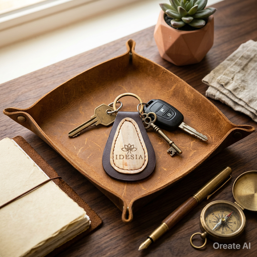 Vegan Leather Idesia Keyfob Keychain, Keychain, Ecoingenuity Inc., Jacinto & Lirio. - Jacinto & Lirio
