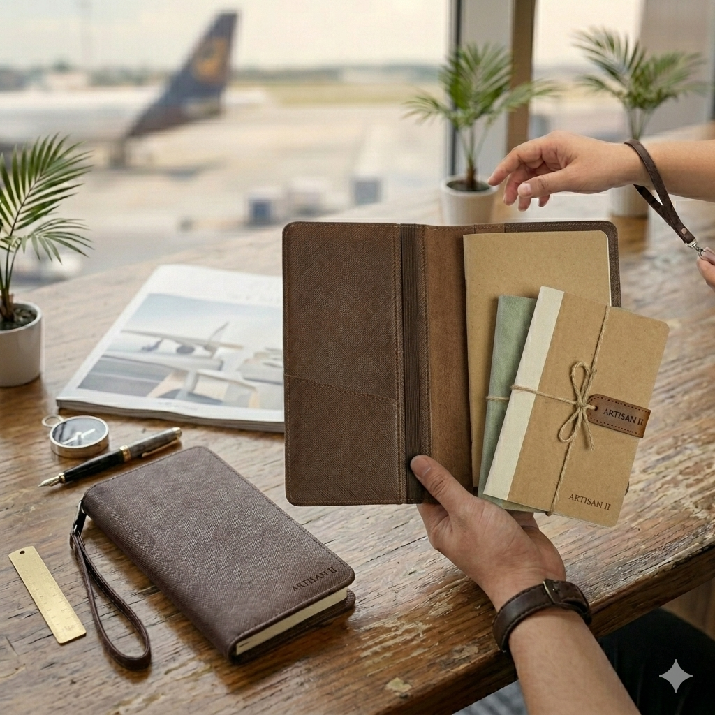 Artisan II Medium Dual Cover Refillable Vegan Leather Journal + 2pcs Medium Refills Blank Notebook Journal Inserts Bundle, Journal, Jacinto & Lirio, Jacinto & Lirio. - Jacinto & Lirio