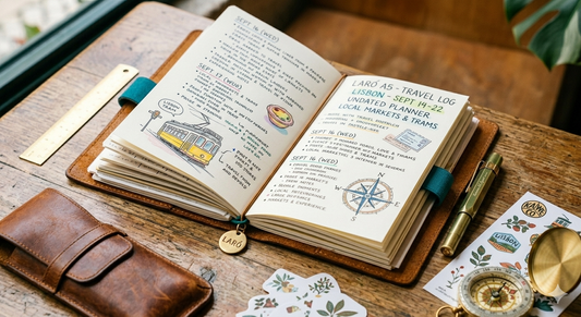 Laró A5 Undated Refillable Traveler’s Notebook, Journal, Jacinto & Lirio, Jacinto & Lirio. - Jacinto & Lirio