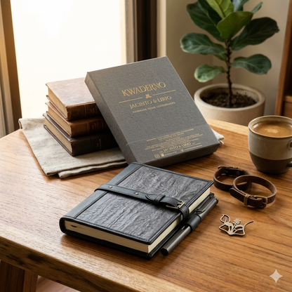 Pacem II Medium Blank Refillable Vegan Leather Journal + 1pc Gift Box Packaging Bundle, Journal, Jacinto & Lirio, Jacinto & Lirio. - Jacinto & Lirio