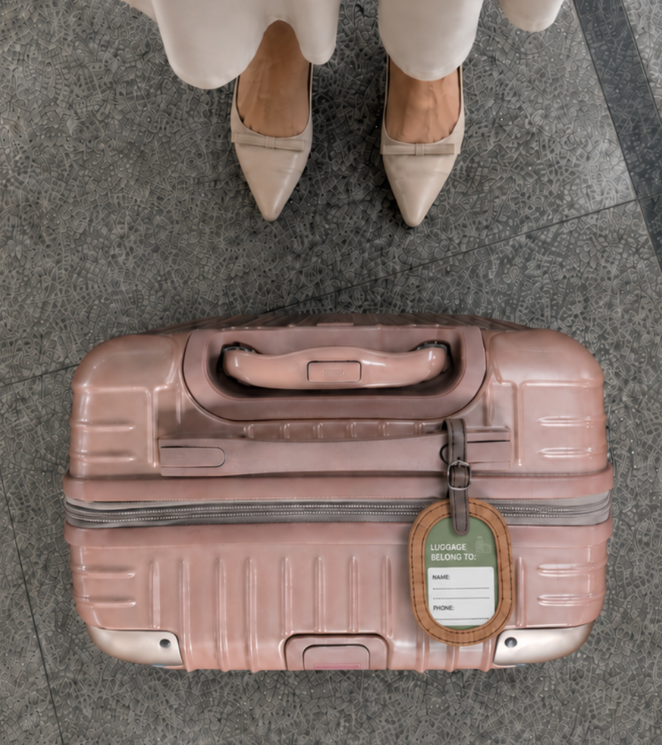 Jacinto & Lirio BYAHE Water Hyacinth Luggage Tag with ID Window & Vegan Leather Strap