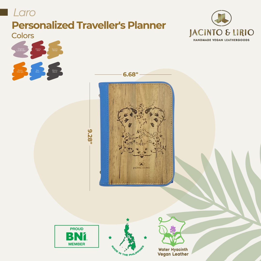 The Laro travel planner featuring a customizable cover for personalization.  