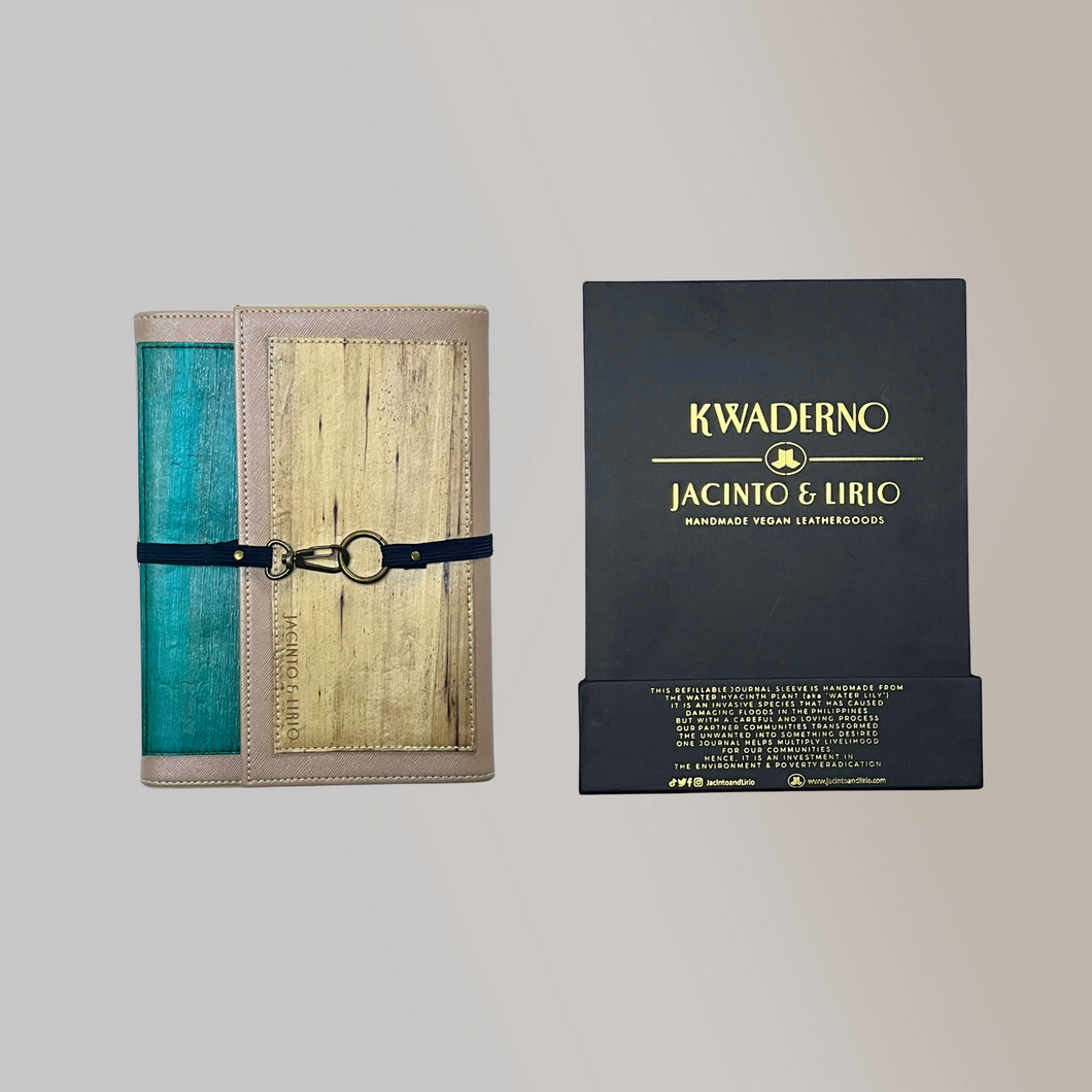 Artisan II Medium Dual Cover Refillable Vegan Leather Journal with Gift Box Packaging Bundle - Jacinto & Lirio